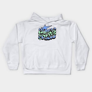 HOUSE MUSIC - Y2K Steez (blue/mint) Kids Hoodie